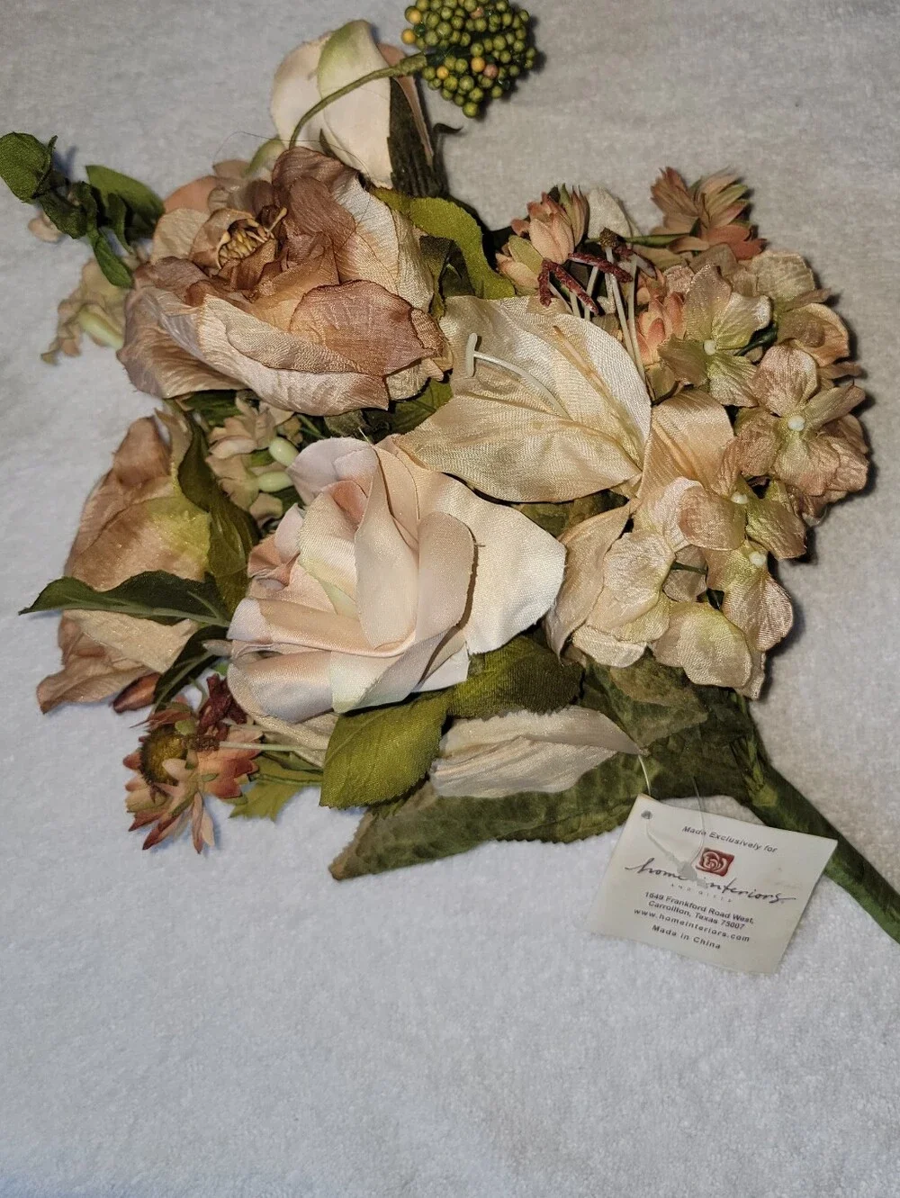 Silk Floral Bouquet in Blush and Cream - Home Accents